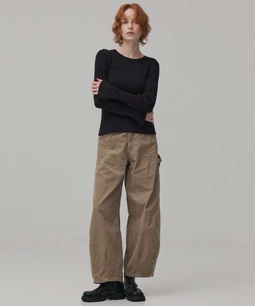 PUBLIC TOKYO（パブリックトウキョウ）の「コーデュロイペインターパンツ（チノパンツ・レディース・ベージュ/ネイビー・1/2）」の3枚目の写真