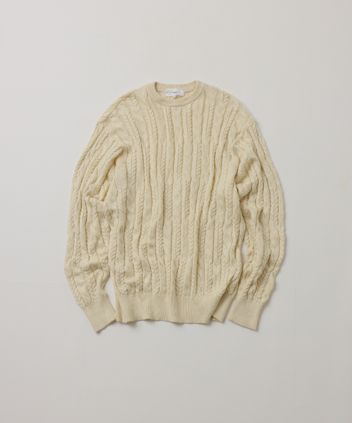 UNFOLLOW（アンフォロー）の「【FOLL / フォル】superfine cotton cable sweater（ニット/セーター・メンズ・ブルー系その他/グレー/アイボリー・3/2）」の2枚目の写真