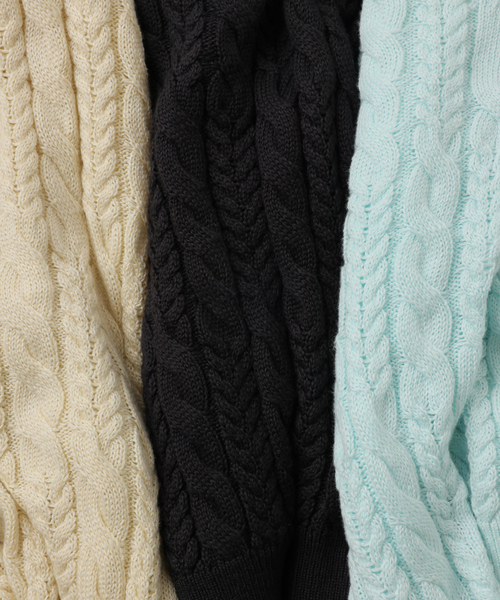 UNFOLLOW（アンフォロー）の「【FOLL / フォル】superfine cotton cable sweater（ニット/セーター・メンズ・ブルー系その他/グレー/アイボリー・3/2）」の6枚目の写真