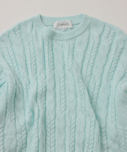 UNFOLLOW（アンフォロー）の「【FOLL / フォル】superfine cotton cable sweater（ニット/セーター・メンズ・ブルー系その他/グレー/アイボリー・3/2）」の7枚目の写真