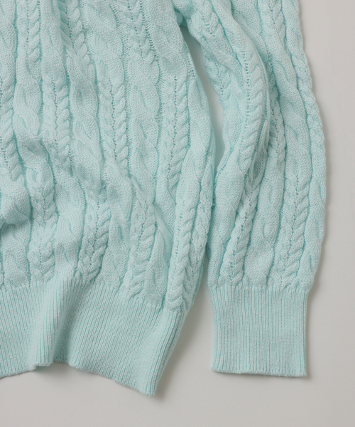 UNFOLLOW（アンフォロー）の「【FOLL / フォル】superfine cotton cable sweater（ニット/セーター・メンズ・ブルー系その他/グレー/アイボリー・3/2）」の8枚目の写真