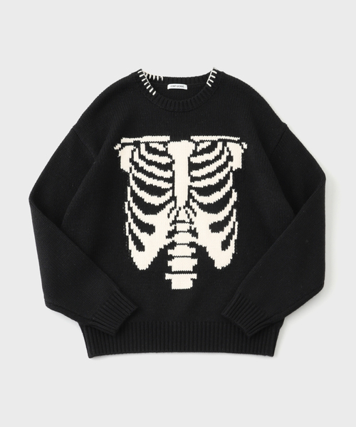 JOINT WORKS（ジョイントワークス）の「J ビッグモチーフ ヘビーニット（ニット/セーター・メンズ・ブラック/アイボリー/ブラック系その他・MEDIUM/LARGE）」の3枚目の写真