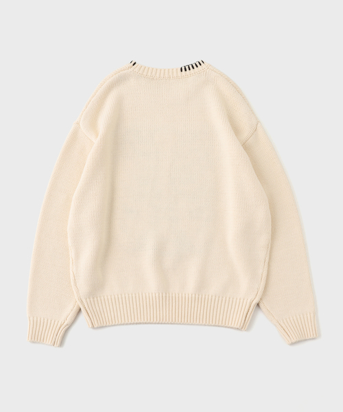 JOINT WORKS（ジョイントワークス）の「J ビッグモチーフ ヘビーニット（ニット/セーター・メンズ・ブラック/アイボリー/ブラック系その他・MEDIUM/LARGE）」の11枚目の写真