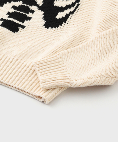 JOINT WORKS（ジョイントワークス）の「J ビッグモチーフ ヘビーニット（ニット/セーター・メンズ・ブラック/アイボリー/ブラック系その他・MEDIUM/LARGE）」の13枚目の写真