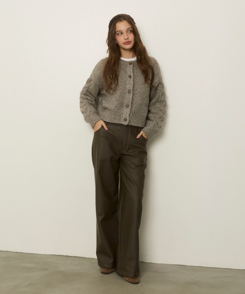 ALEXIA STAM（アリシアスタン）の「Sparkle Two-Way Knit Cardigan /2way ラメニットカーディガン（カーディガン/ボレロ・レディース・グレイッシュベージュ/ブラック/ホワイト・FREE）」の20枚目の写真