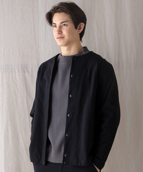 Jackman(ジャックマン)の「Stretch Collarless JK(ノーカラージャケット・メンズ・ネイビー/ブラック・LARGE/MEDIUM)」の4枚目の写真