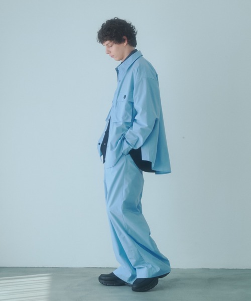 DOOPZ（ドープス）の「BOXY CARGO POCKET TECK SHIRT - ボクシーカーゴポケットテックシャツ（シャツ/ブラウス・メンズ・ブラック/グレー/ブルー・SMALL/MEDIUM/LARGE）」の8枚目の写真