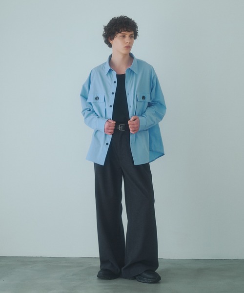 DOOPZ（ドープス）の「BOXY CARGO POCKET TECK SHIRT - ボクシーカーゴポケットテックシャツ（シャツ/ブラウス・メンズ・ブラック/グレー/ブルー・SMALL/MEDIUM/LARGE）」の12枚目の写真