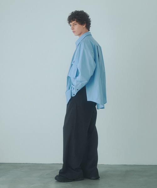 DOOPZ（ドープス）の「BOXY CARGO POCKET TECK SHIRT - ボクシーカーゴポケットテックシャツ（シャツ/ブラウス・メンズ・ブラック/グレー/ブルー・SMALL/MEDIUM/LARGE）」の13枚目の写真