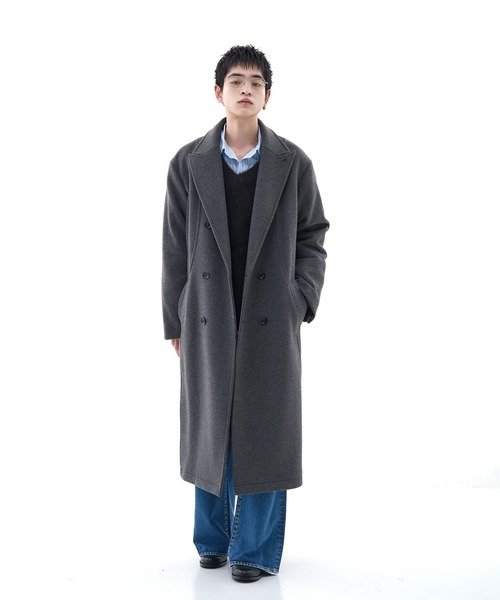 CONZ（コンズ）の「DOUBLE BREASTED CHESTER COAT/ダブルブレストコート/ビーバー加工/CONZ（チェスターコート・メンズ・ダークグレー/ブラック・3/1/2）」の2枚目の写真