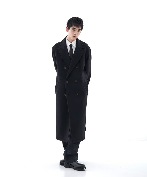 CONZ（コンズ）の「DOUBLE BREASTED CHESTER COAT/ダブルブレストコート/ビーバー加工/CONZ（チェスターコート・メンズ・ダークグレー/ブラック・3/1/2）」の6枚目の写真
