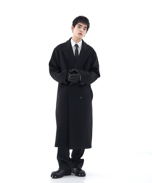 CONZ（コンズ）の「DOUBLE BREASTED CHESTER COAT/ダブルブレストコート/ビーバー加工/CONZ（チェスターコート・メンズ・ダークグレー/ブラック・3/1/2）」の5枚目の写真
