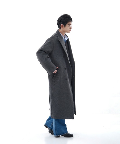 CONZ（コンズ）の「DOUBLE BREASTED CHESTER COAT/ダブルブレストコート/ビーバー加工/CONZ（チェスターコート・メンズ・ダークグレー/ブラック・3/1/2）」の3枚目の写真