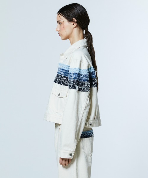 DOUBLE STANDARD CLOTHING(ダブルスタンダードクロージング)の「12.5oz グラデーションデニムジャケット(デニムジャケット・レディース・アイボリー・38/36)」の4枚目の写真