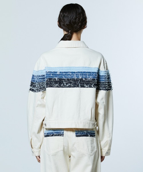 DOUBLE STANDARD CLOTHING(ダブルスタンダードクロージング)の「12.5oz グラデーションデニムジャケット(デニムジャケット・レディース・アイボリー・38/36)」の5枚目の写真