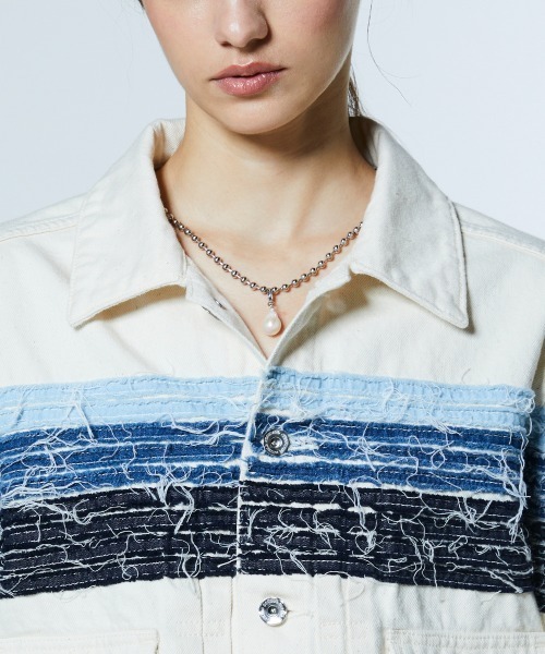 DOUBLE STANDARD CLOTHING(ダブルスタンダードクロージング)の「12.5oz グラデーションデニムジャケット(デニムジャケット・レディース・アイボリー・38/36)」の6枚目の写真