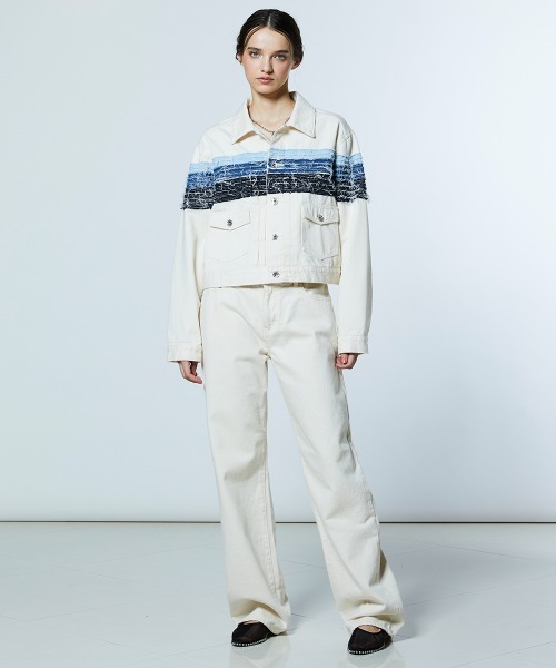 DOUBLE STANDARD CLOTHING(ダブルスタンダードクロージング)の「12.5oz グラデーションデニムジャケット(デニムジャケット・レディース・アイボリー・38/36)」の15枚目の写真