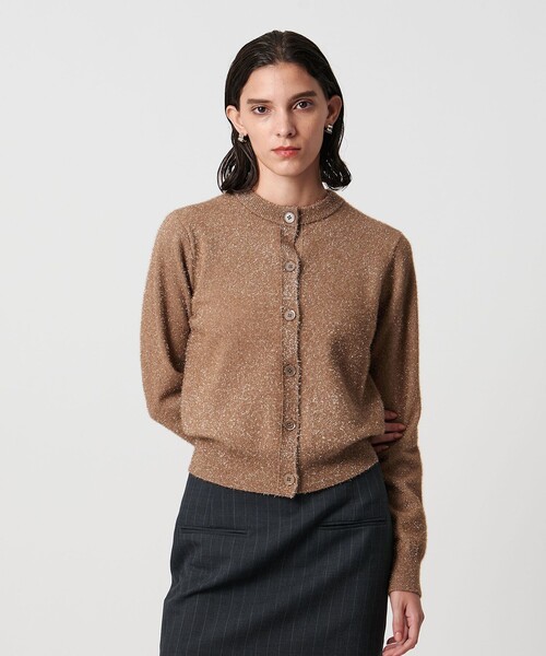 H　BEAUTY&YOUTH UNITED ARROWS（エイチビューティーアンドユースユナイテッドアローズ）の「＜H＞ナイロン スパークル ニット カーディガン（カーディガン/ボレロ・レディース・ネイビー/モカ/ライトブルー・FREE）」の2枚目の写真