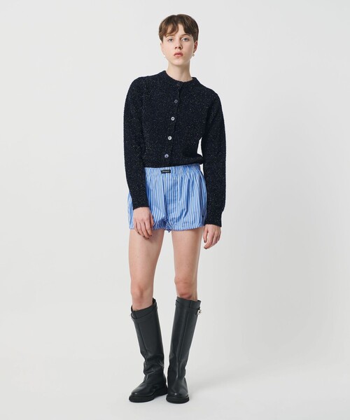 H　BEAUTY&YOUTH UNITED ARROWS（エイチビューティーアンドユースユナイテッドアローズ）の「＜H＞ナイロン スパークル ニット カーディガン（カーディガン/ボレロ・レディース・ネイビー/モカ/ライトブルー・FREE）」の5枚目の写真