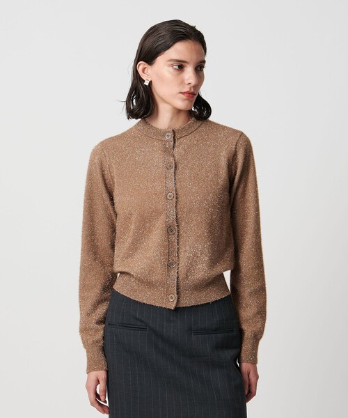 H　BEAUTY&YOUTH UNITED ARROWS（エイチビューティーアンドユースユナイテッドアローズ）の「＜H＞ナイロン スパークル ニット カーディガン（カーディガン/ボレロ・レディース・ネイビー/モカ/ライトブルー・FREE）」の6枚目の写真