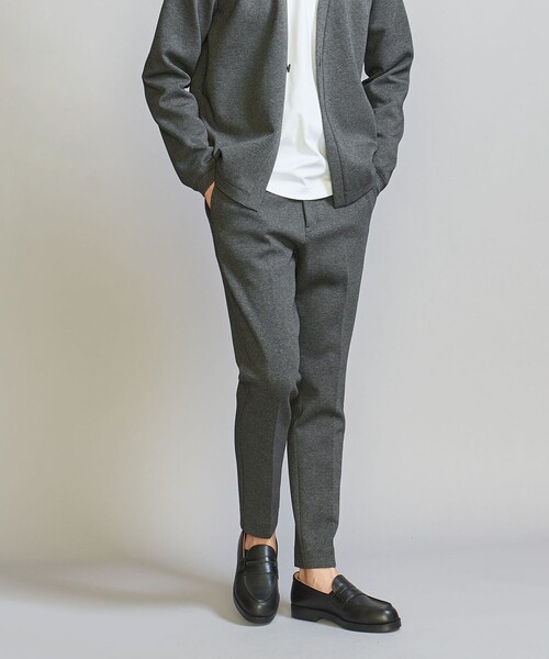 BEAUTY&YOUTH UNITED ARROWS（ビューティーアンドユースユナイテッドアローズ）の「【WEB限定 WARDROBE SMART】ダブルニット ノープリーツ スラックス パンツ/セットアップ対応【抗菌・防臭】（スラックス・メンズ・ダークグレー/その他1/ブラック/グレー・S/M/L/XL）」の4枚目の写真