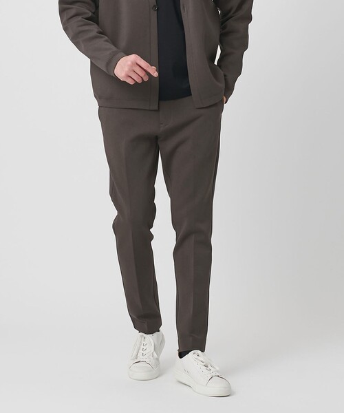 WEB限定 WARDROBE SMART】ダブルニット ノープリーツ スラックス
