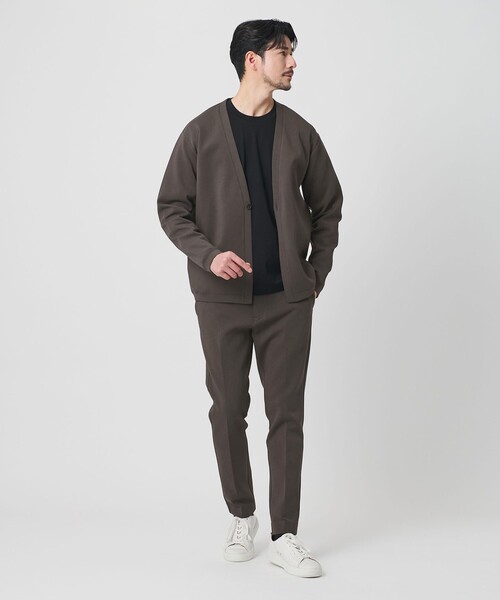 BEAUTY&YOUTH UNITED ARROWS（ビューティーアンドユースユナイテッドアローズ）の「【WEB限定 WARDROBE SMART】ダブルニット ノープリーツ スラックス パンツ/セットアップ対応【抗菌・防臭】（スラックス・メンズ・ダークグレー/その他1/ブラック/グレー・S/M/L/XL）」の7枚目の写真