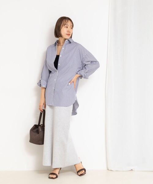 NOLLEY’S（ノーリーズ）の「《手洗い可能》《セットアップ対応》スウェットライク2WAYニットスカート（スカート・レディース・ライトグレー/ブラック/オフホワイト・FREE）」の5枚目の写真