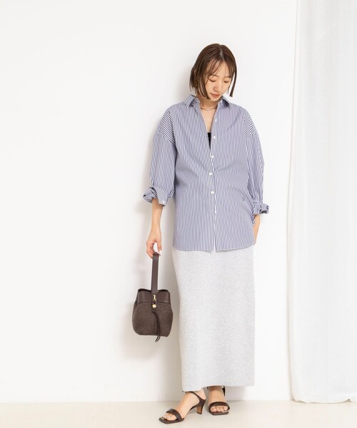 NOLLEY’S（ノーリーズ）の「《手洗い可能》《セットアップ対応》スウェットライク2WAYニットスカート（スカート・レディース・ライトグレー/ブラック/オフホワイト・FREE）」の6枚目の写真