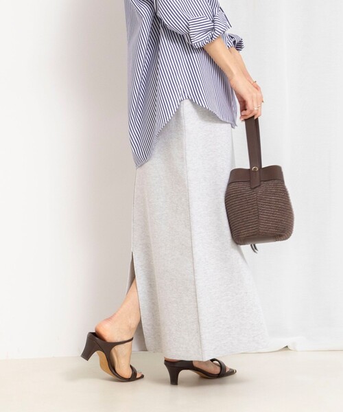 NOLLEY’S（ノーリーズ）の「《手洗い可能》《セットアップ対応》スウェットライク2WAYニットスカート（スカート・レディース・ライトグレー/ブラック/オフホワイト・FREE）」の8枚目の写真