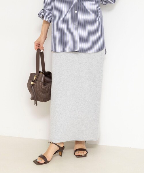 NOLLEY’S（ノーリーズ）の「《手洗い可能》《セットアップ対応》スウェットライク2WAYニットスカート（スカート・レディース・ライトグレー/ブラック/オフホワイト・FREE）」の11枚目の写真