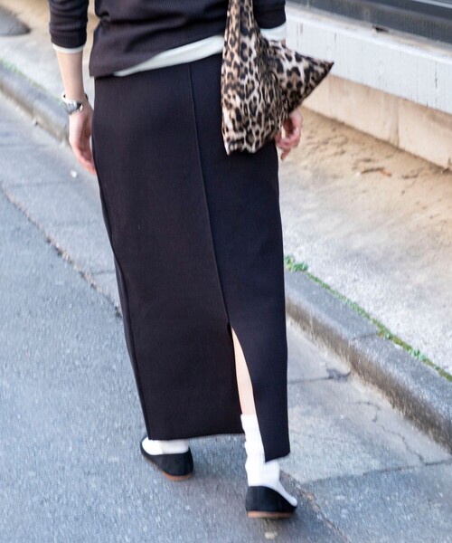 NOLLEY’S（ノーリーズ）の「《手洗い可能》《セットアップ対応》スウェットライク2WAYニットスカート（スカート・レディース・ライトグレー/ブラック/オフホワイト・FREE）」の13枚目の写真