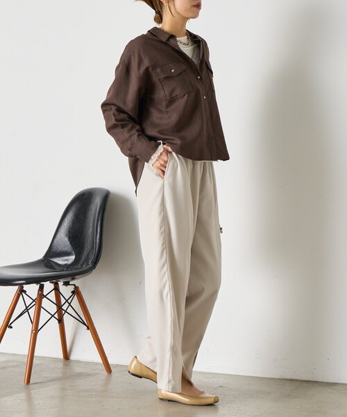Jena espace merveilleux(ジェナ エスパスメルヴェイユ)の「センターラインワイドパンツ(その他パンツ・レディース・ブラック/ライトグレー/ベージュ・FREE)」の7枚目の写真