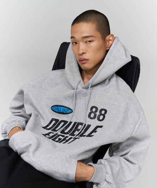 DOUBLE EIGHT（ダブルエイト）の「88クラックフード（グレー）（パーカー・メンズ・グレー・FREE）」の2枚目の写真