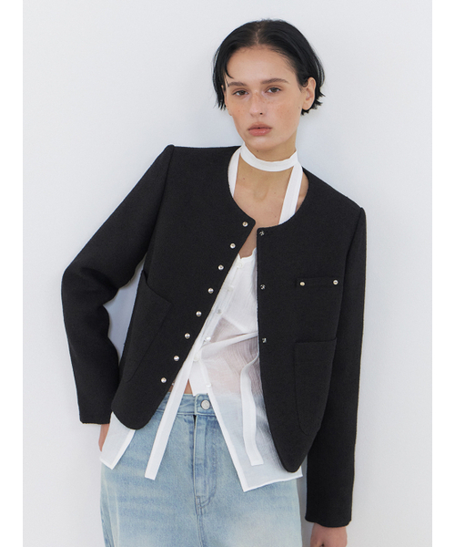 ETMON(エトモン)の「Round Snap Jacket, Black(その他アウター・レディース・その他・S/M)」の3枚目の写真
