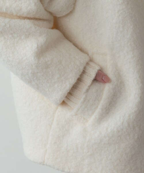 GALLEST（ギャレスト）の「ループボアPコート（ピーコート・レディース・ネイビー/ブラウン系/オフホワイト・38）」の9枚目の写真