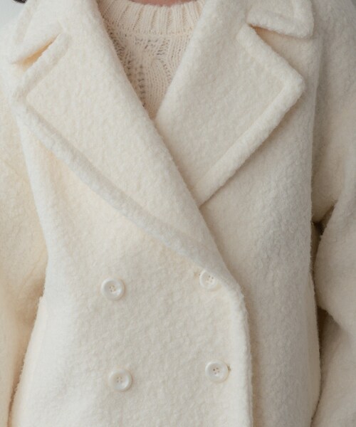 GALLEST（ギャレスト）の「ループボアPコート（ピーコート・レディース・ネイビー/ブラウン系/オフホワイト・38）」の11枚目の写真