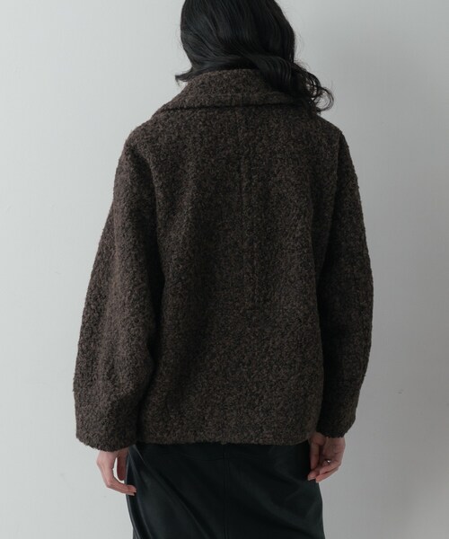 GALLEST（ギャレスト）の「ループボアPコート（ピーコート・レディース・ネイビー/ブラウン系/オフホワイト・38）」の18枚目の写真