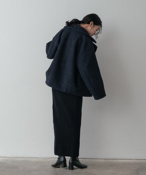 GALLEST（ギャレスト）の「ループボアPコート（ピーコート・レディース・ネイビー/ブラウン系/オフホワイト・38）」の20枚目の写真