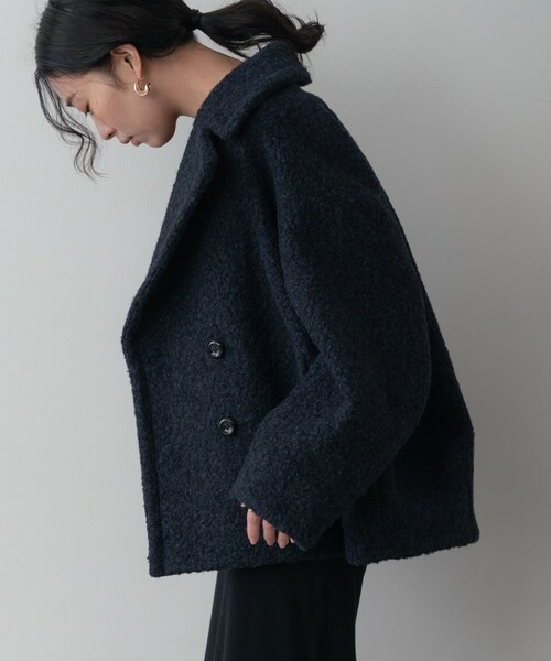 GALLEST（ギャレスト）の「ループボアPコート（ピーコート・レディース・ネイビー/ブラウン系/オフホワイト・38）」の21枚目の写真