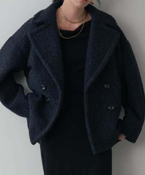 GALLEST（ギャレスト）の「ループボアPコート（ピーコート・レディース・ネイビー/ブラウン系/オフホワイト・38）」の22枚目の写真