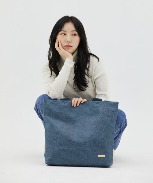 WALLAROO(ワラル)の「ワラル 3wayバッグ ラファオーバーサイズ_ブルー(エコバッグ/サブバッグ・レディース・ブルー・FREE)」の3枚目の写真