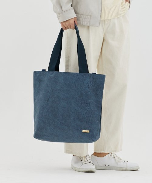 WALLAROO(ワラル)の「ワラル 3wayバッグ ラファオーバーサイズ_ブルー(エコバッグ/サブバッグ・レディース・ブルー・FREE)」の4枚目の写真