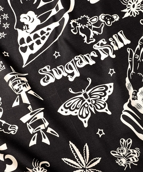 SUGARHILL（シュガーヒル）の「FRINGE SLIK SCARF（バンダナ/スカーフ・メンズ・ワインレッド/その他/ブラック・0）」の4枚目の写真
