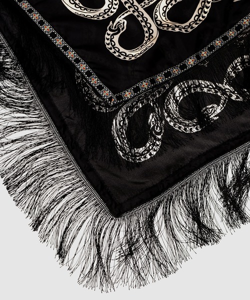 SUGARHILL（シュガーヒル）の「FRINGE SLIK SCARF（バンダナ/スカーフ・メンズ・ワインレッド/その他/ブラック・0）」の5枚目の写真