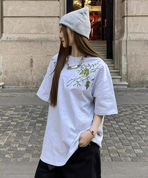 SHEPP（シープ）の「【26年春新作】ボタニカルフラワー刺繍ビッグシルエットロンT（Tシャツ/カットソー）」