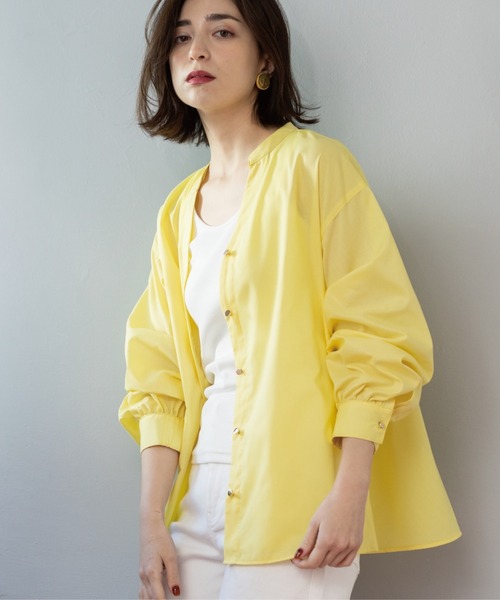 OPAQUE.CLIP(オペークドットクリップ)の「前あき後ろフレアブラウス(シャツ/ブラウス・レディース・ブルー/ベビーピンク/イエロー系その他/ブラック/ホワイト/ブラウン系その他・38)」の5枚目の写真