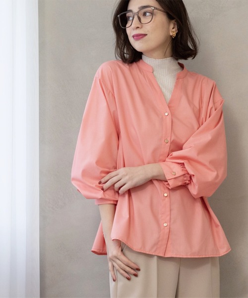 OPAQUE.CLIP(オペークドットクリップ)の「前あき後ろフレアブラウス(シャツ/ブラウス・レディース・ブルー/ベビーピンク/イエロー系その他/ブラック/ホワイト/ブラウン系その他・38)」の6枚目の写真