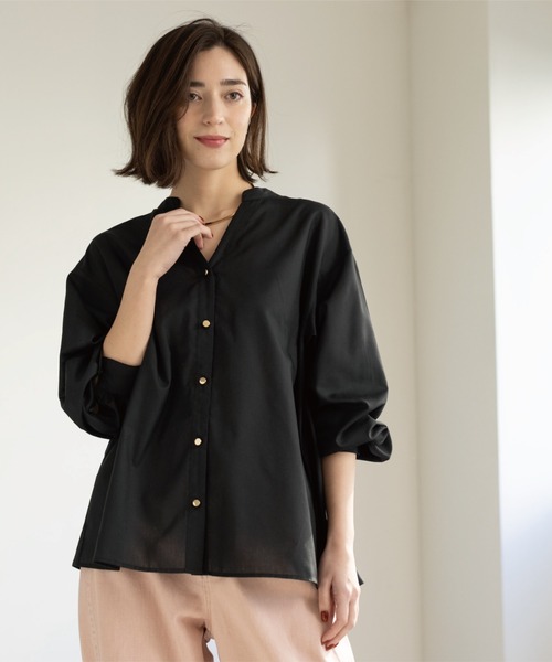 OPAQUE.CLIP(オペークドットクリップ)の「前あき後ろフレアブラウス(シャツ/ブラウス・レディース・ブルー/ベビーピンク/イエロー系その他/ブラック/ホワイト/ブラウン系その他・38)」の20枚目の写真