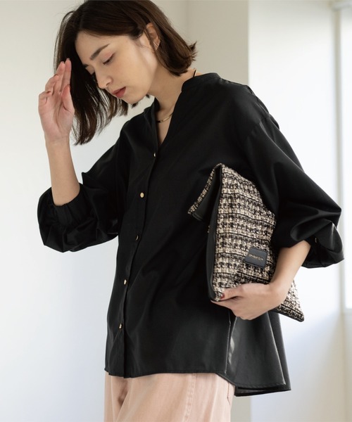 OPAQUE.CLIP(オペークドットクリップ)の「前あき後ろフレアブラウス(シャツ/ブラウス・レディース・ブルー/ベビーピンク/イエロー系その他/ブラック/ホワイト/ブラウン系その他・38)」の22枚目の写真